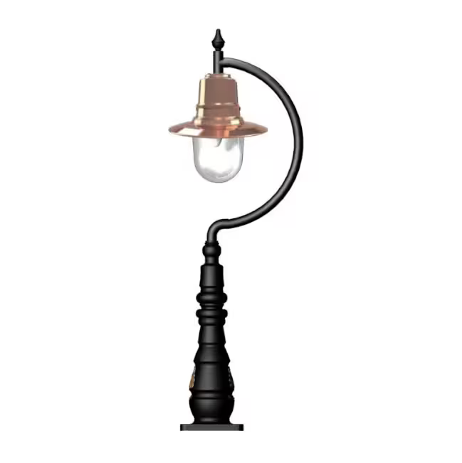 Vintage Tear Drop Pedestal Light In Cast Iron And Steel 1.3M