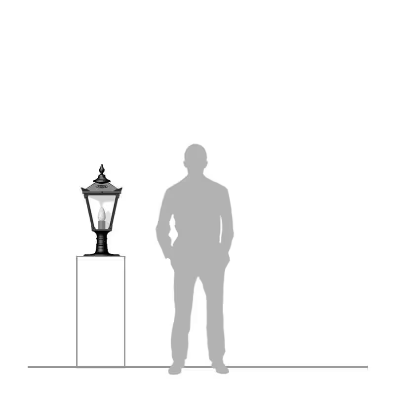 Victorian Traditional Cast Iron Pier Light For Flat Pier Caps