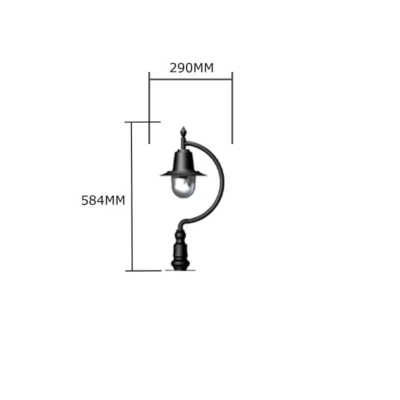 Vintage Tear Drop Pier Light In Cast Iron And Steel 0.58M