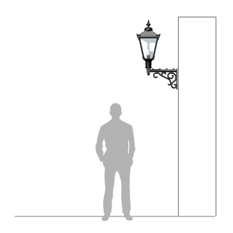 Victorian Traditional Cast Iron Wall Light With Decorative Arm 1.1M