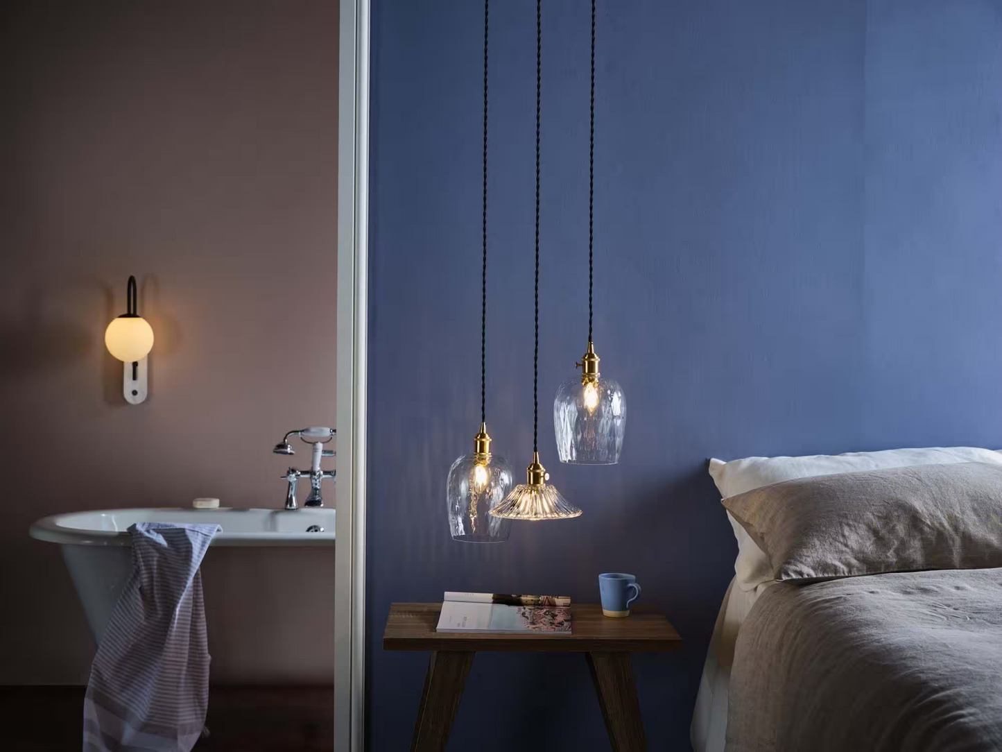 Hadano 1-Light Pendant Dimpled Glass