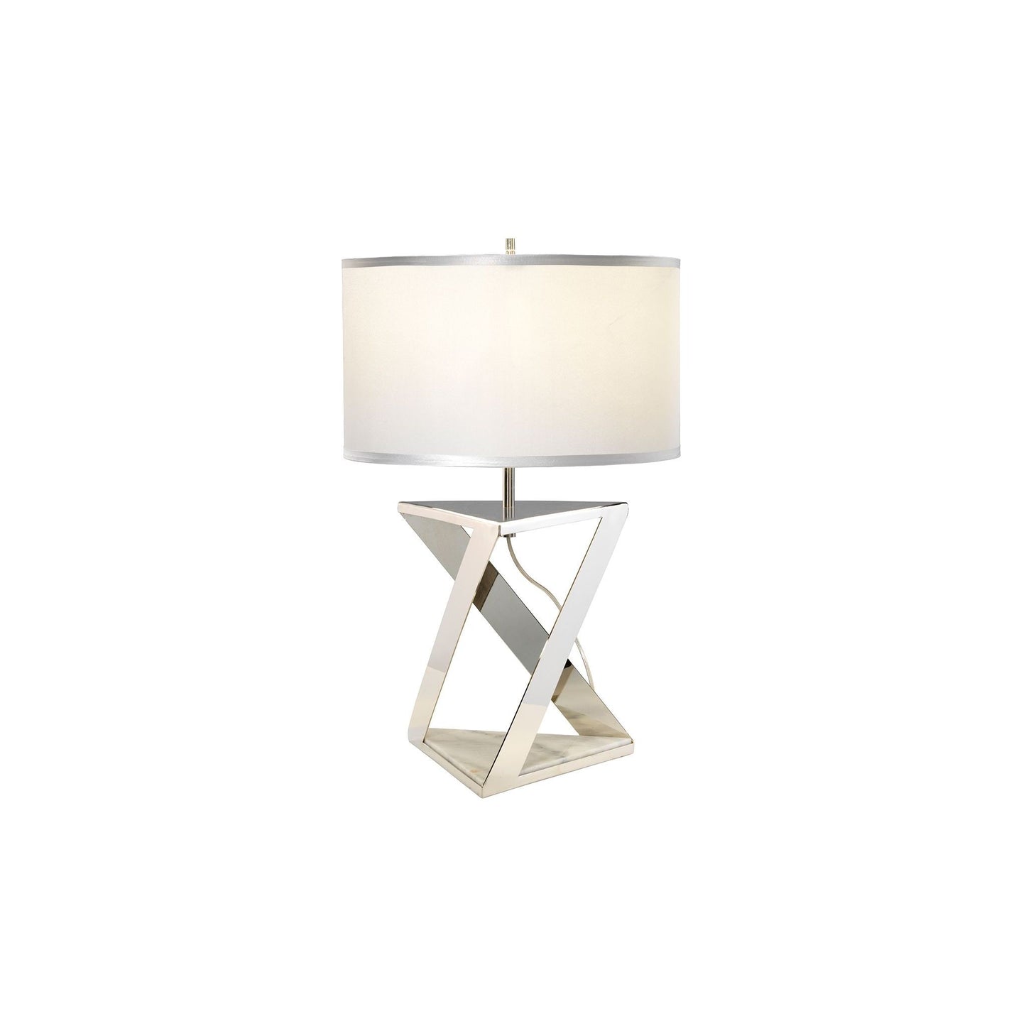 Aegeus 1-Light Table Lamp in Polished Nickel with Silver Shade