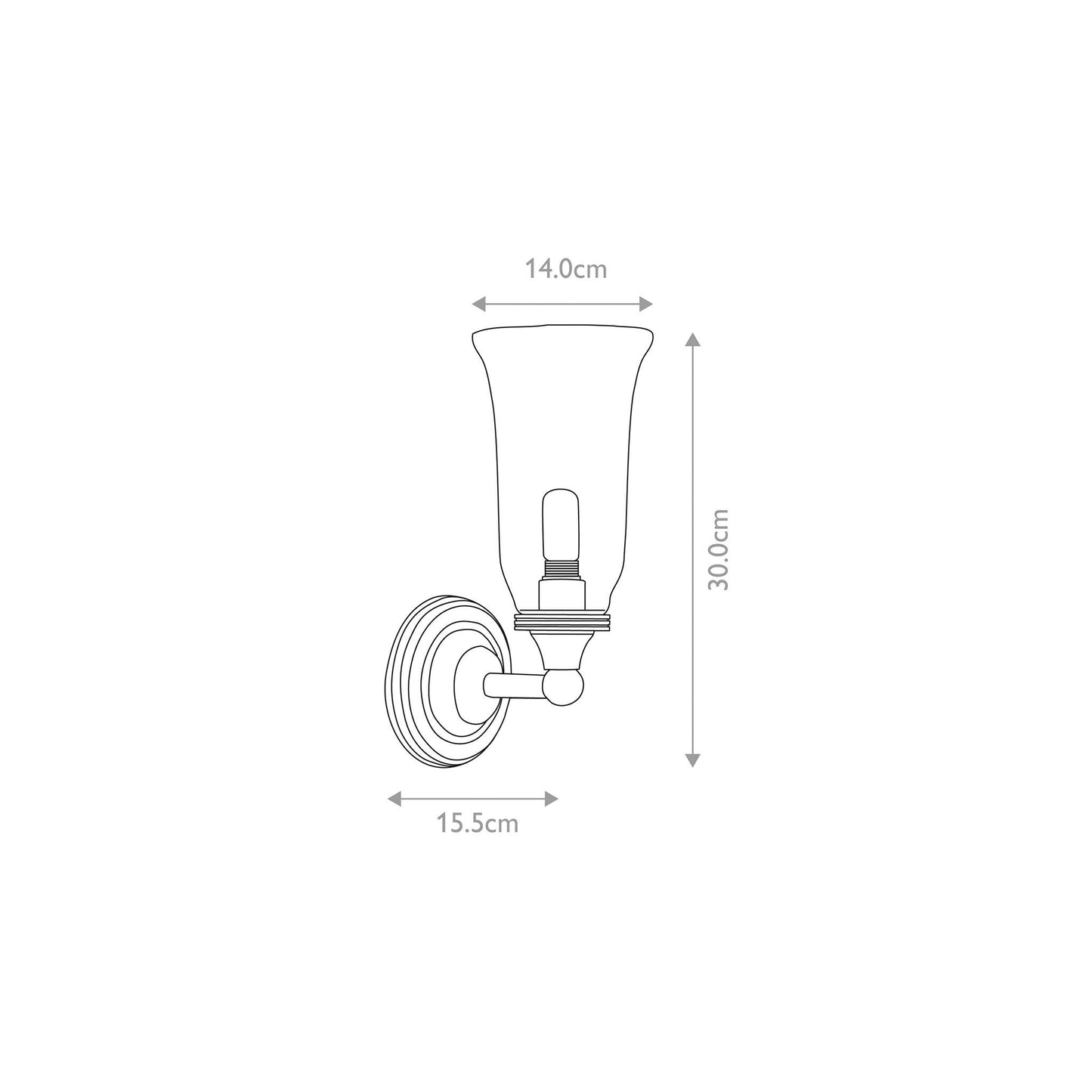 Austen 1-Light Wall Light in Polished Chrome
