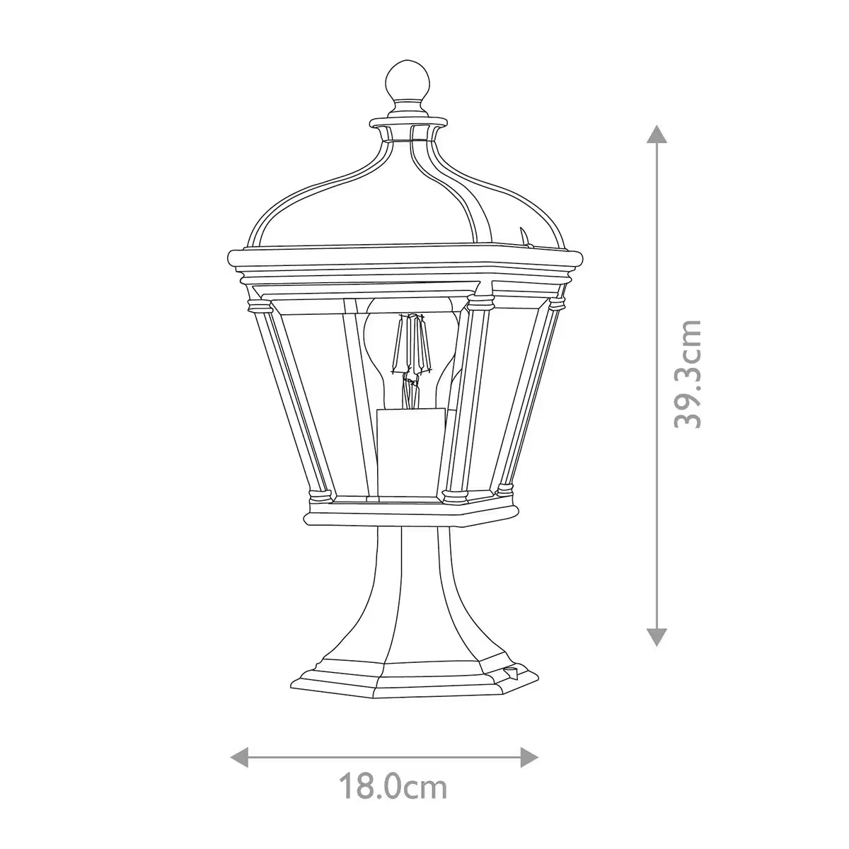 Bayview 1-Light Medium Pedestal Lantern