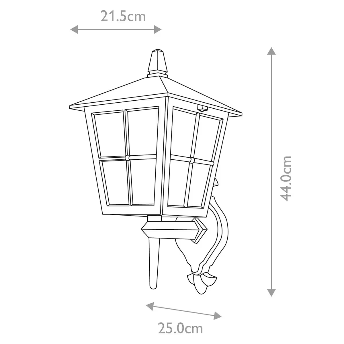 Canterbury 1-Light Wall Up Lantern in Black