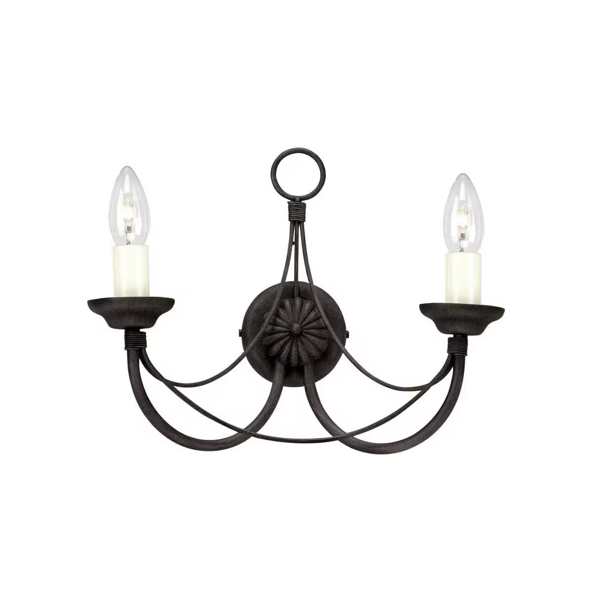 Carisbrooke 2-Light Wall Light in Black
