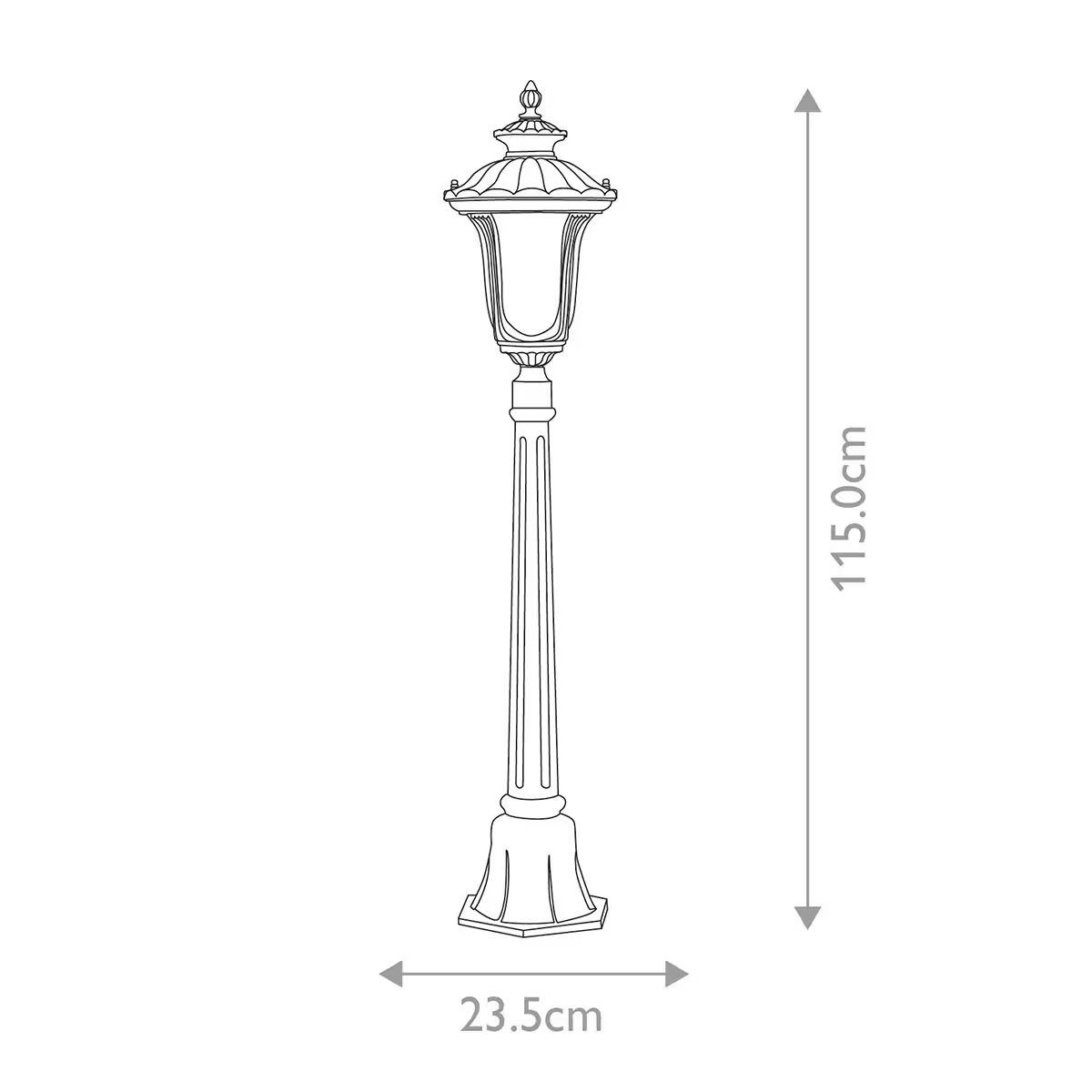 Chicago 1-Light Small Pillar Lantern in Textured Black