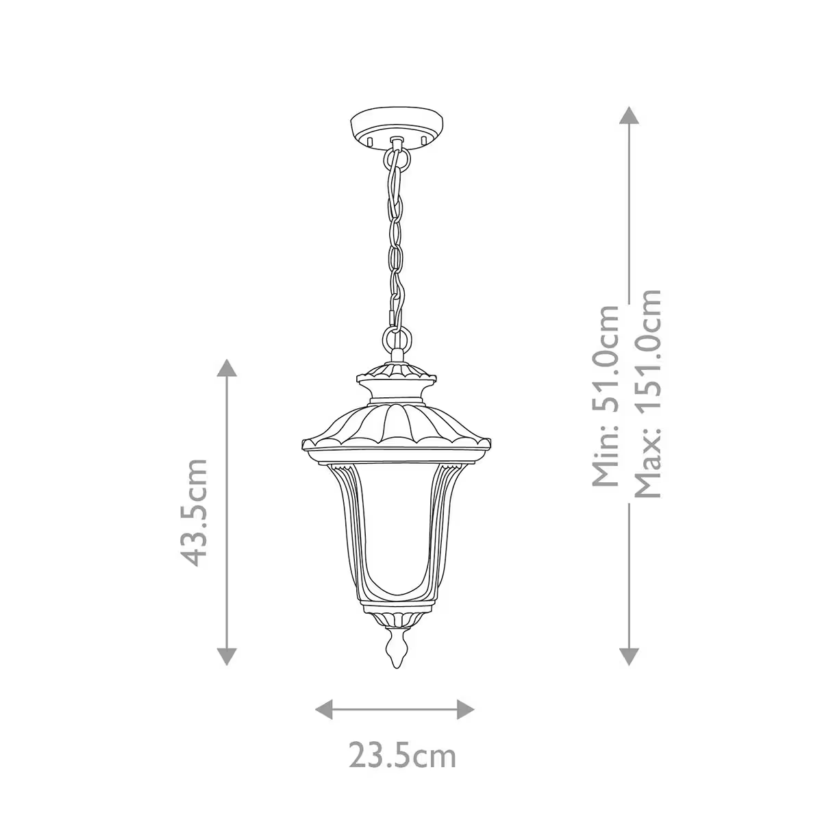 Chicago 1-Light Small Chain Lantern
