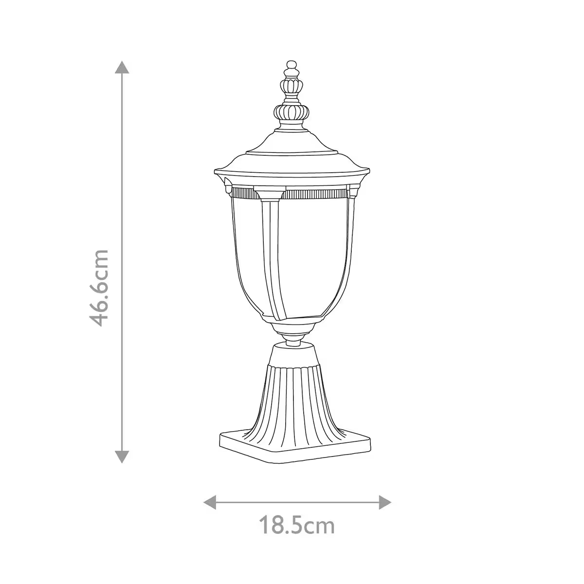 Cleveland 1-Light Small Pedestal Lantern in Weathered Bronze