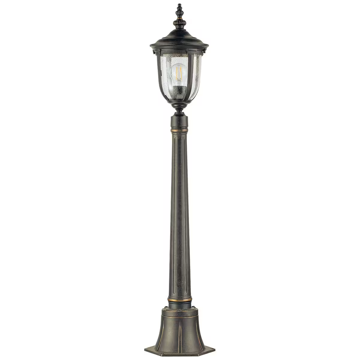 Cleveland 1-Light Small Pillar Lantern in Weathered Bronze