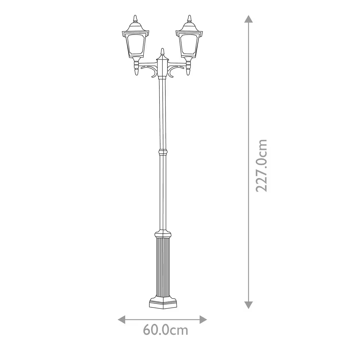 Chapel 2-Light Twin Post in Black