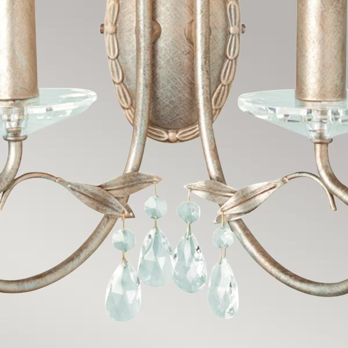 Christina 2-Light Wall Light in Silver and Gold Patina
