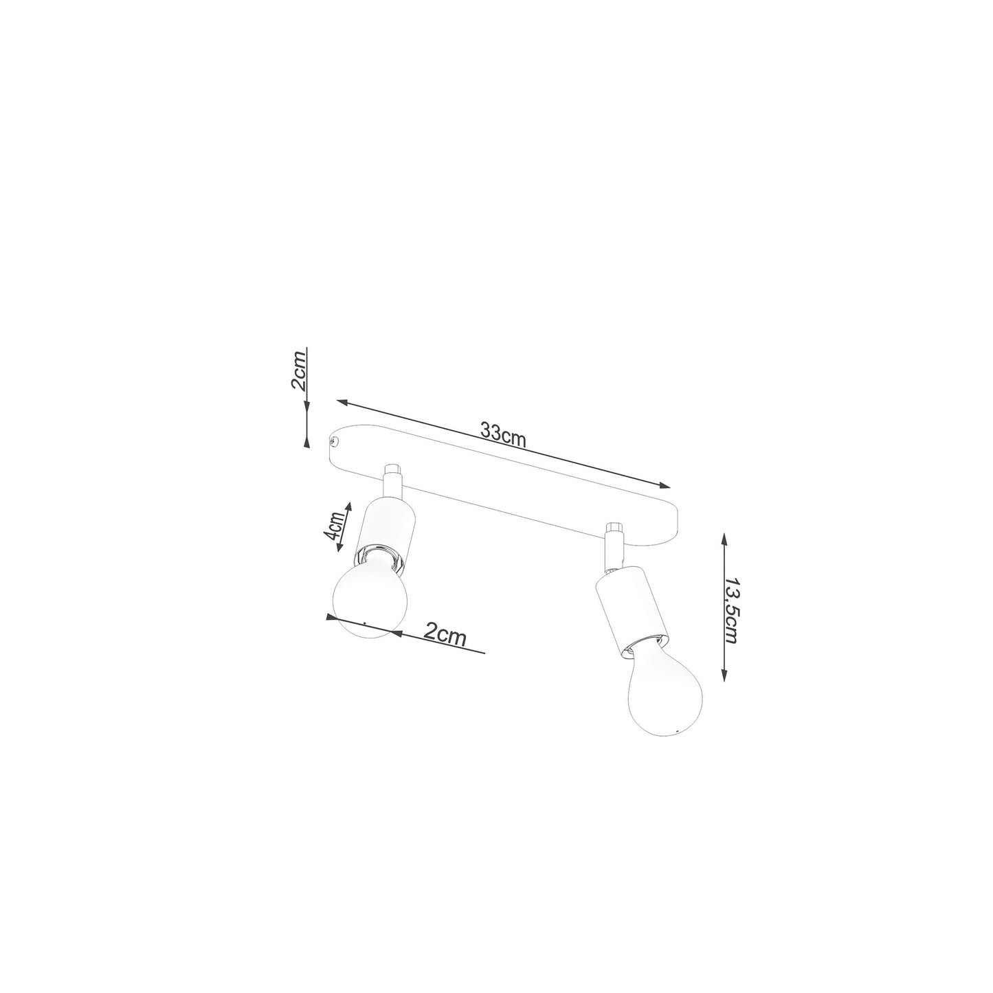 Fornes 2 Ceiling Light in Black