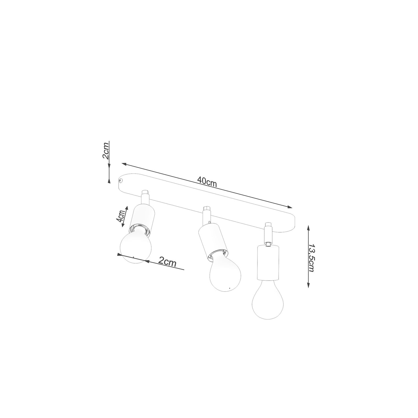 Fornes 3 Ceiling Light in Black