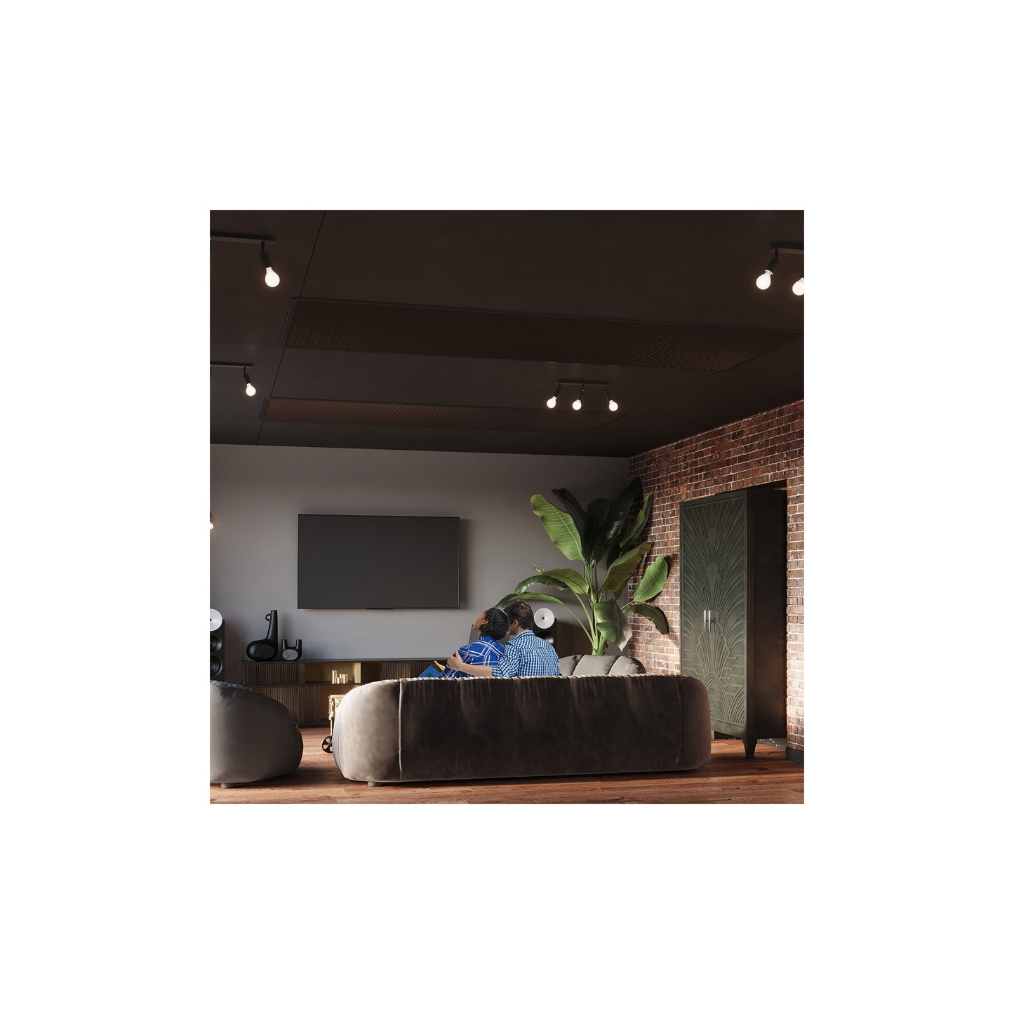 Fornes 3 Ceiling Light in Black