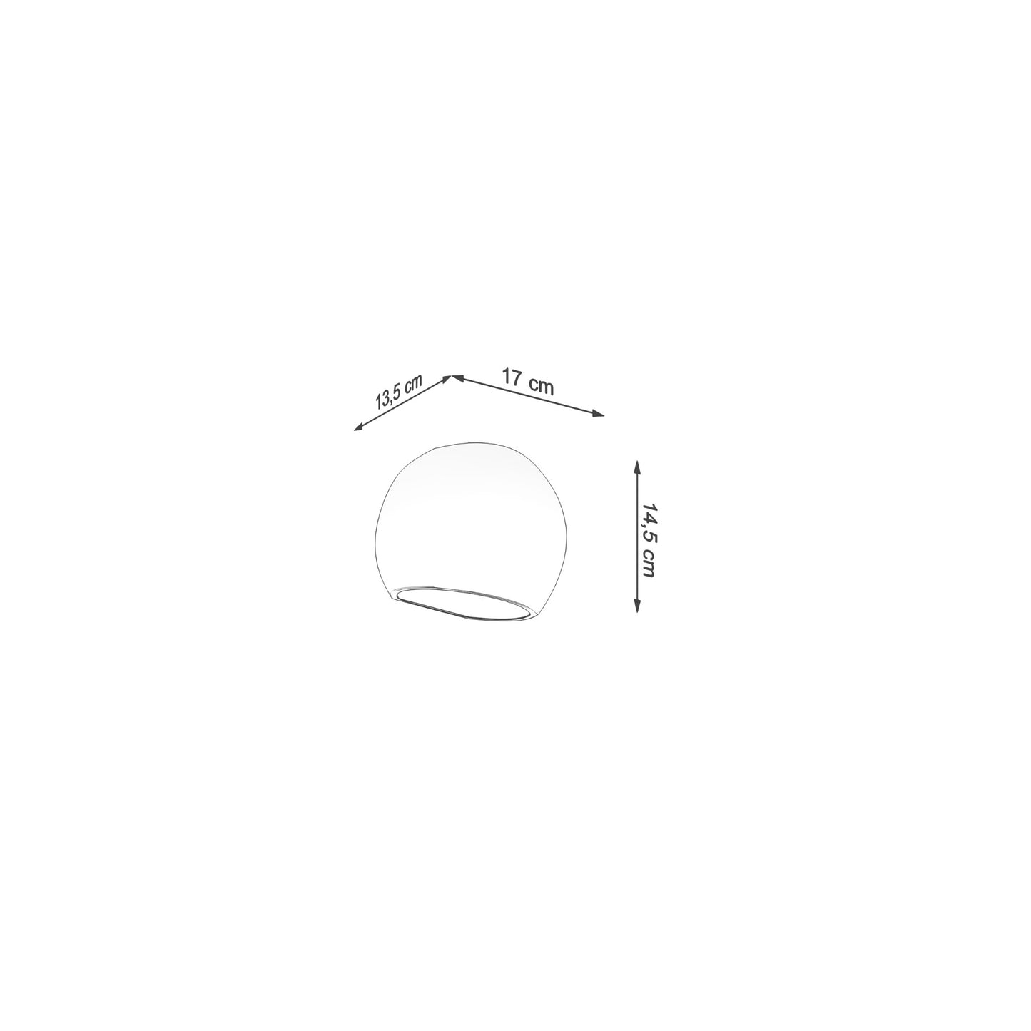 Globe Varnished Wall Light in White Gloss