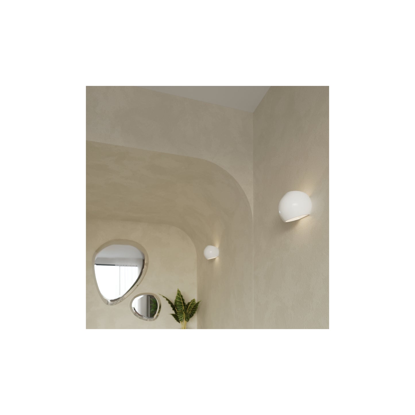 Globe Varnished Wall Light in White Gloss