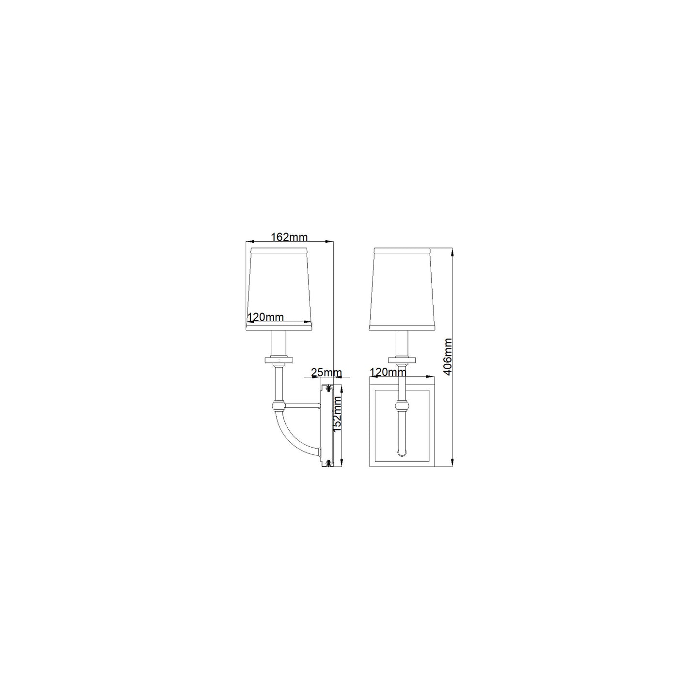 Felixstowe 1-Light Wall Light in Polished Chrome