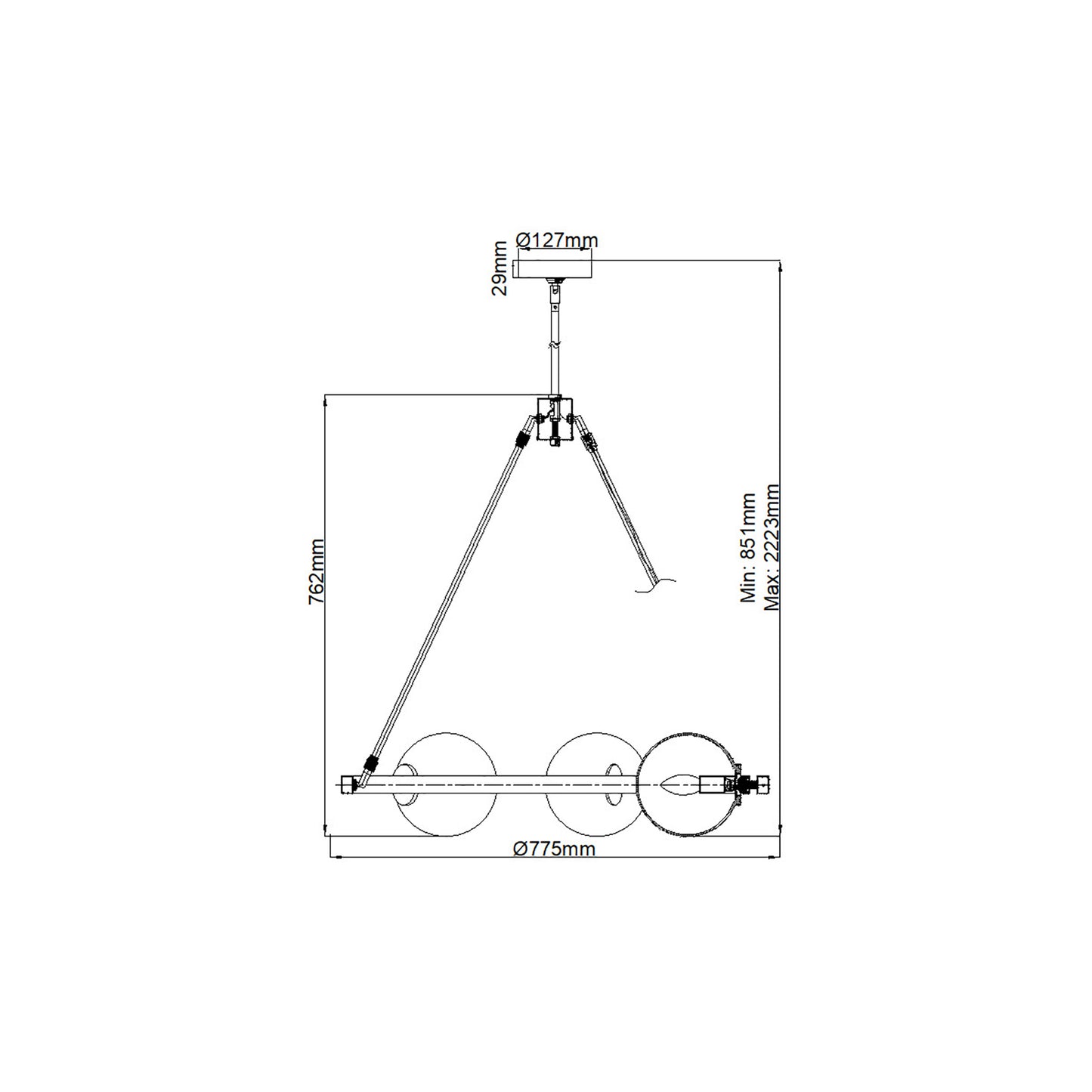 Harper 5-Light Pendant in Polished Nickel