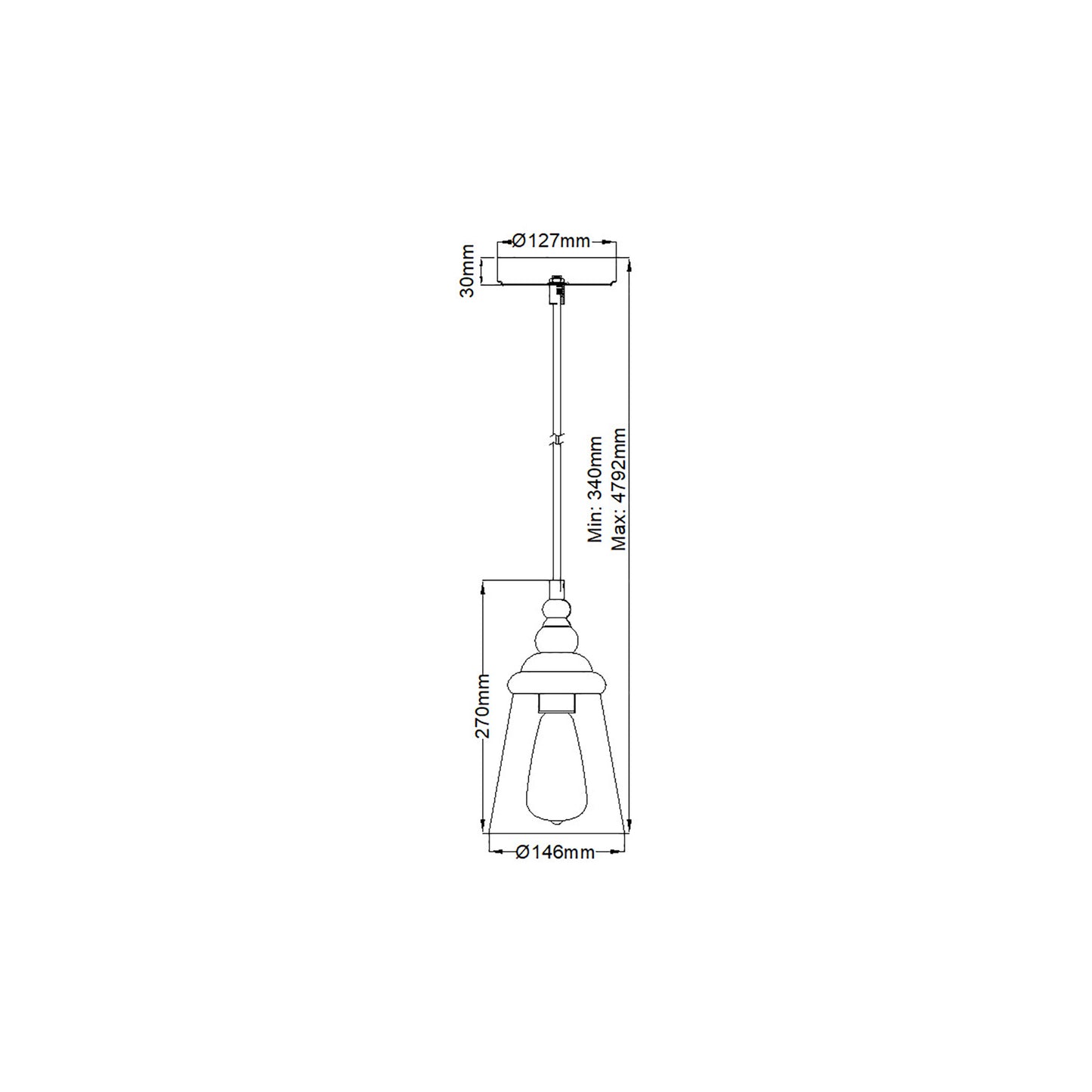 Loras 1-Light Mini Pendant in Chrome