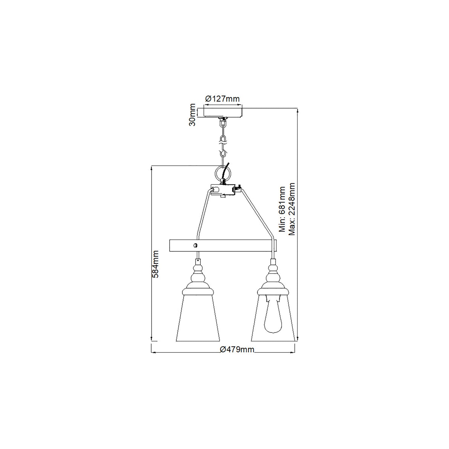 Loras 3-Light Pendant Chandelier in Chrome