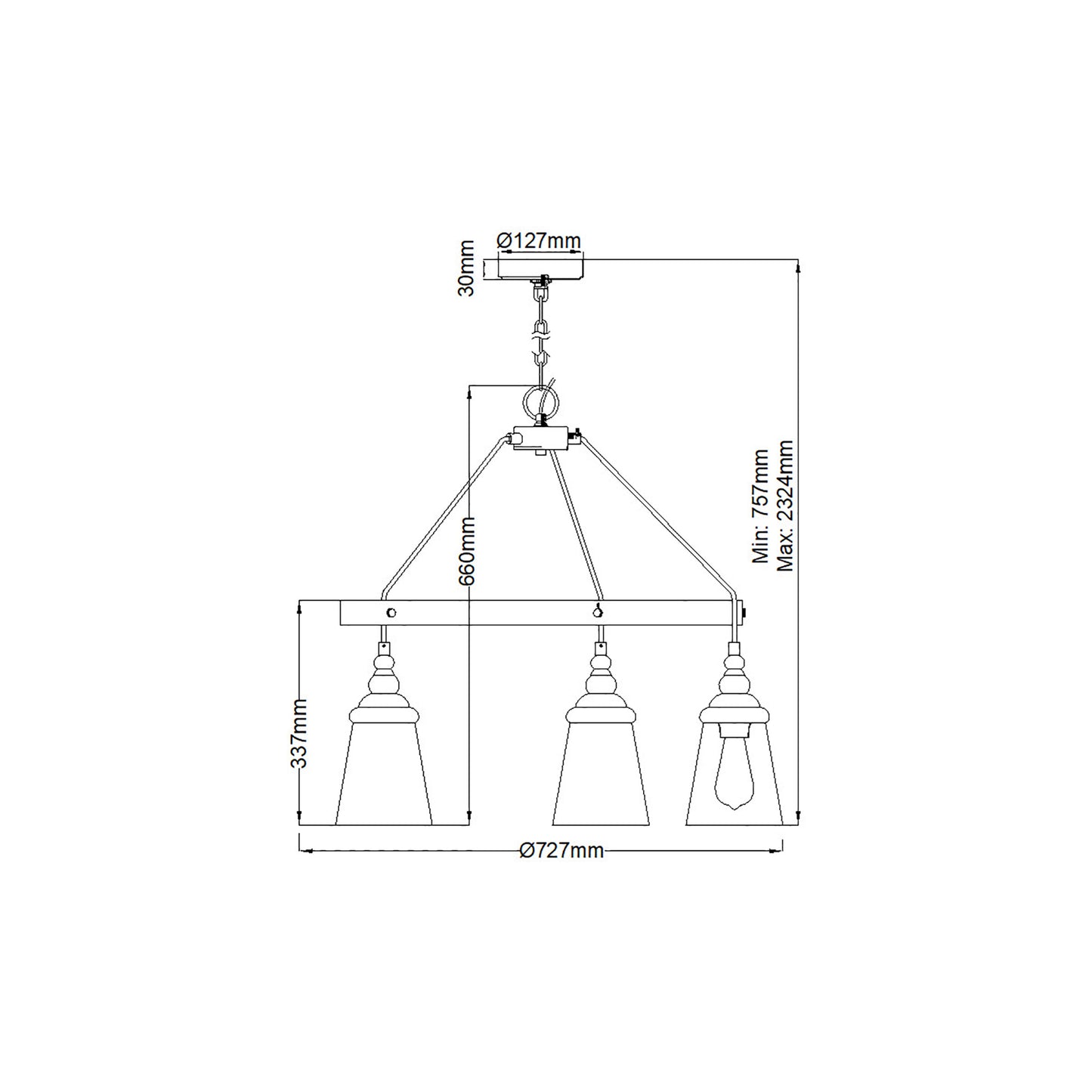 Loras 5-Light Chandelier in Chrome
