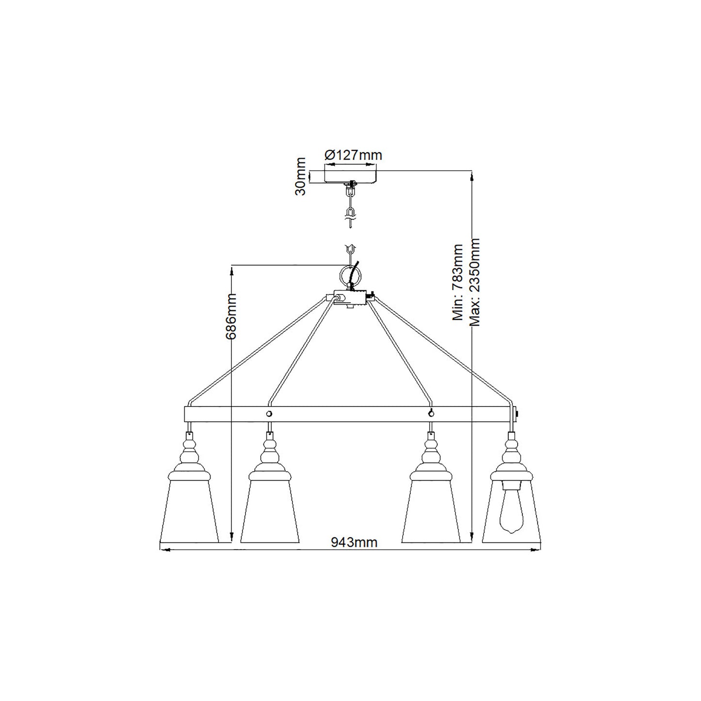 Loras 6-Light Chandelier in Chrome