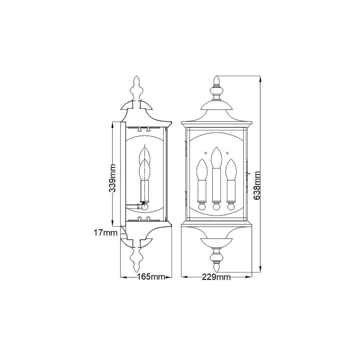 Market Square 3-Light Wall Light in Oil Rubbed Bronze