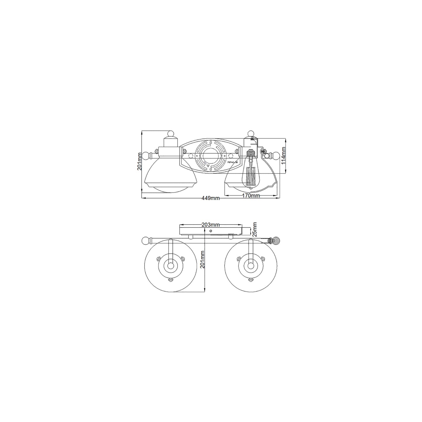 Scholar 2-Light Wall Light in Polished Chrome