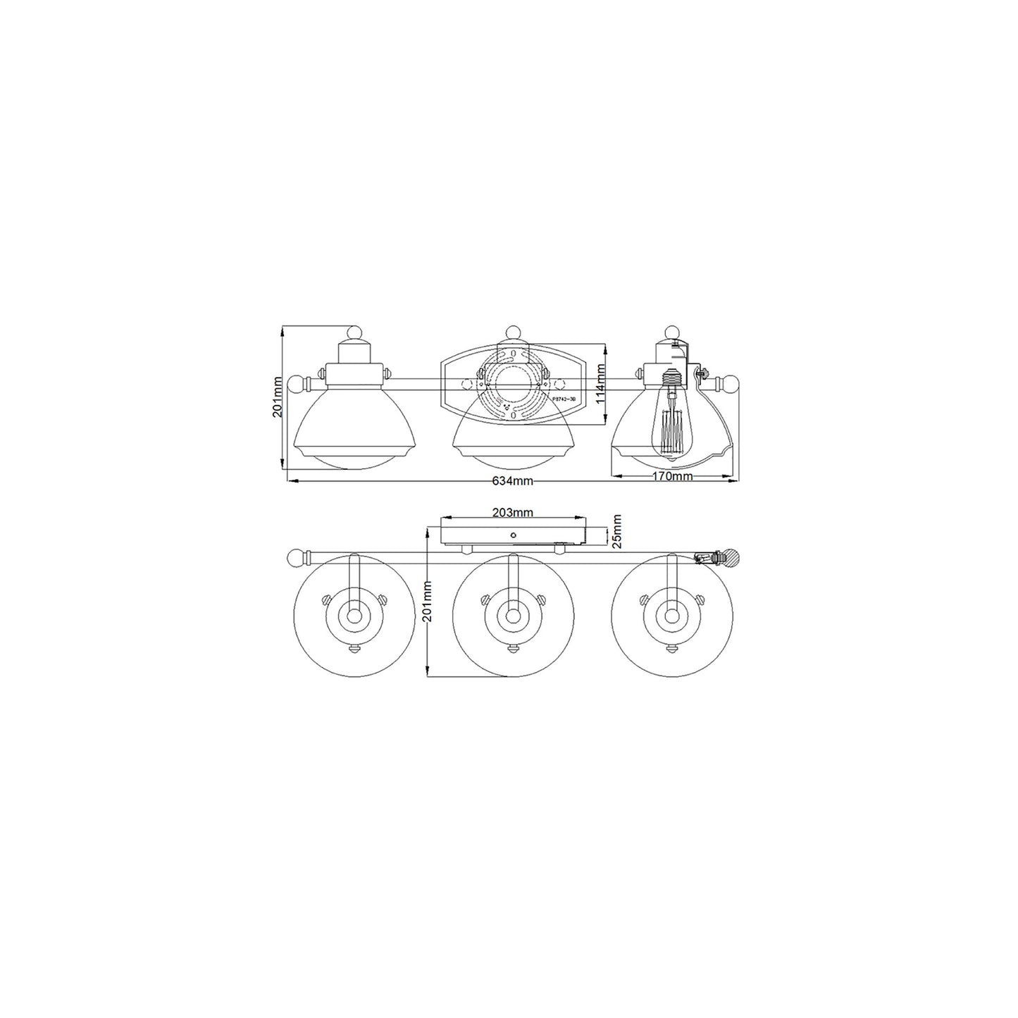 Scholar 3-Light Wall Light in Polished Chrome