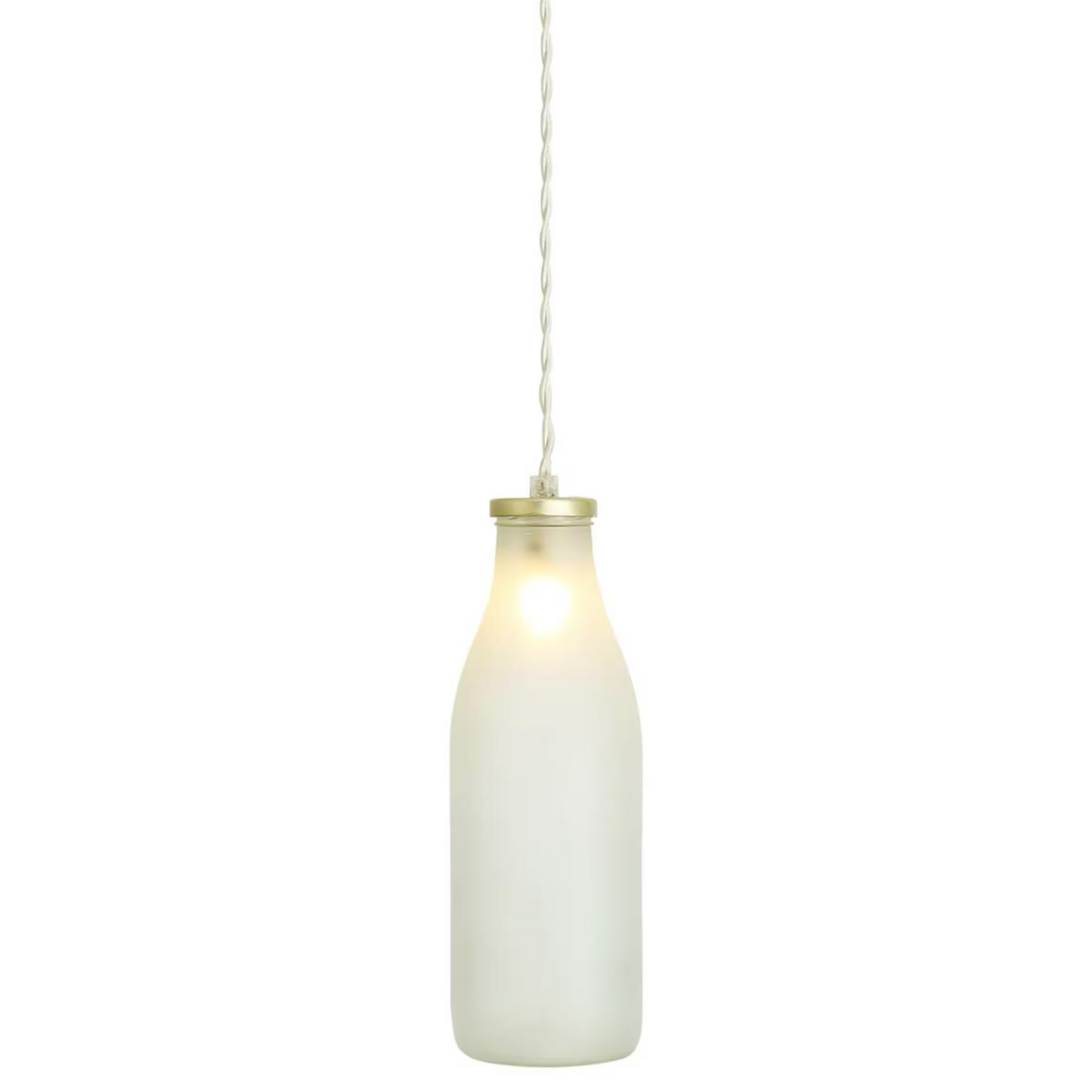 Milk Bottle Vintage Pendant in Satin Brass