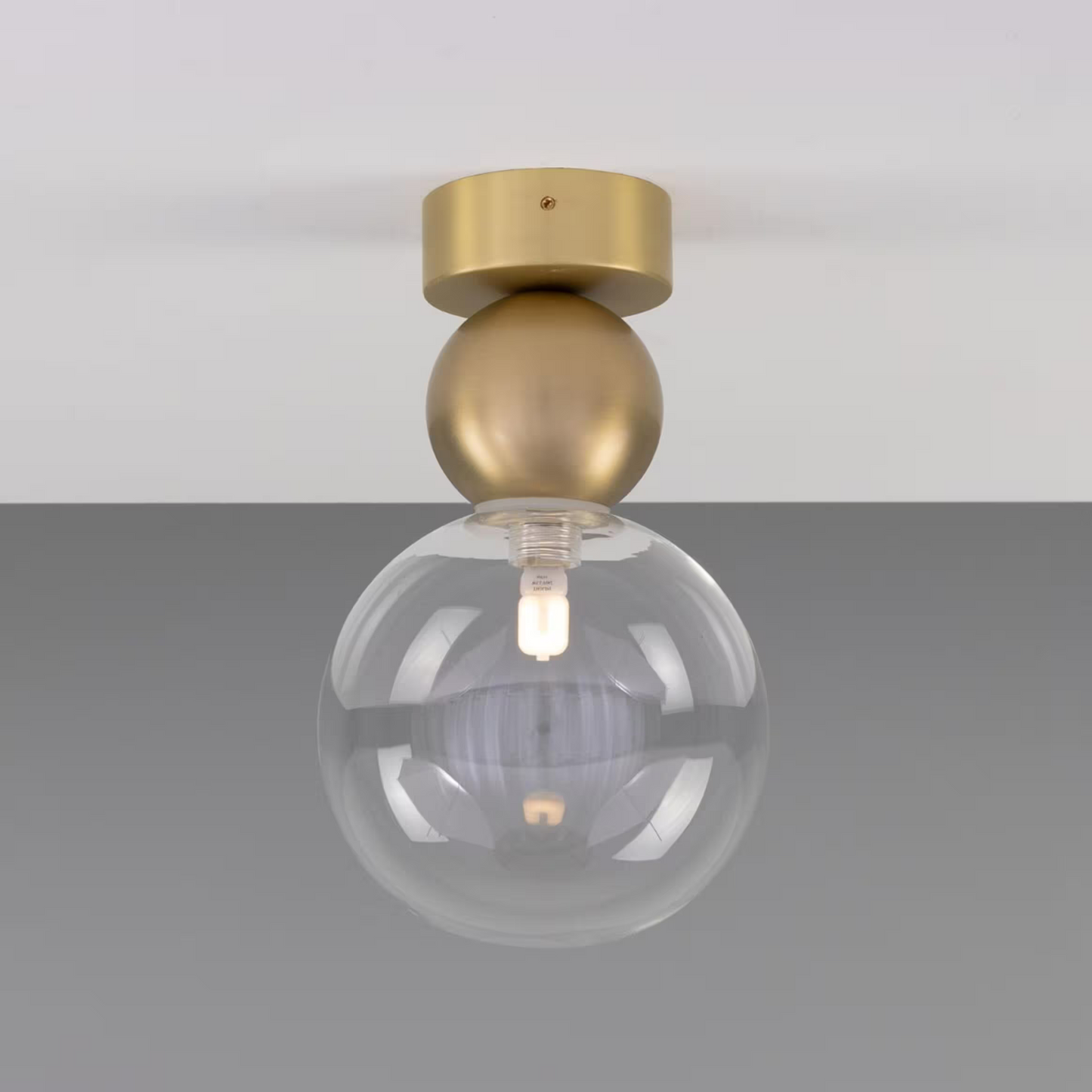 Helena Glass and Brass Ball Ceiling Light