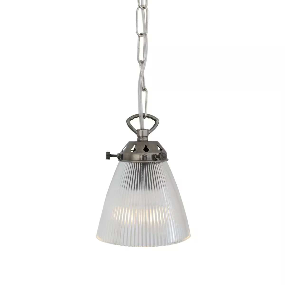 Gadar Small Holophane Glass Pendant Light 12cm