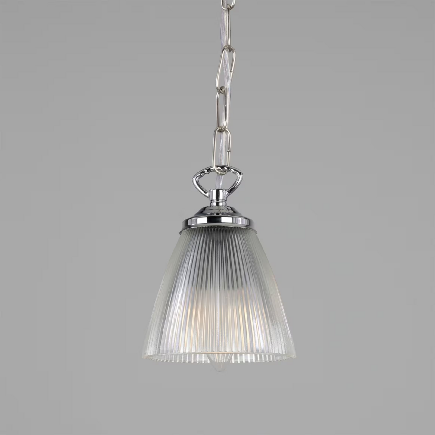 Gadar Small Holophane Glass Pendant Light 12cm