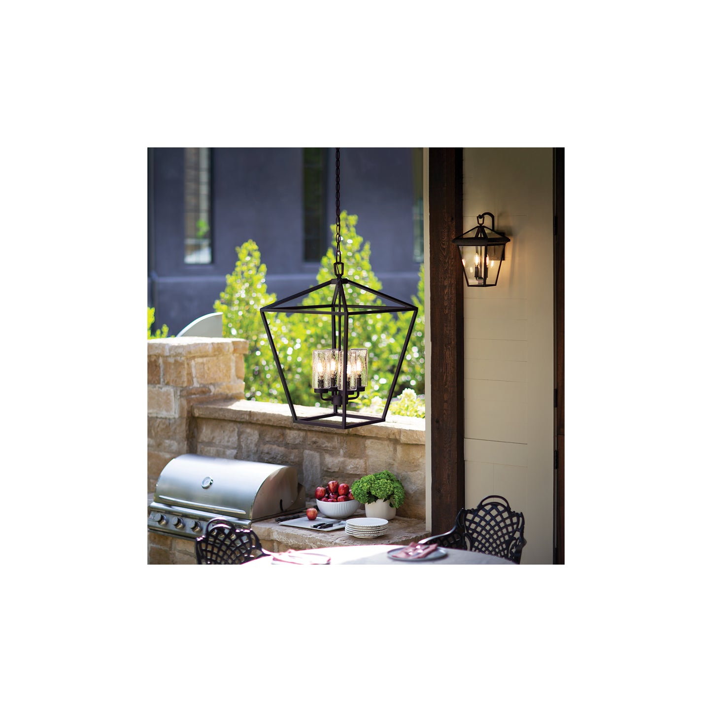 Alford Place 4-Light Outdoor Pendant in Museum Black