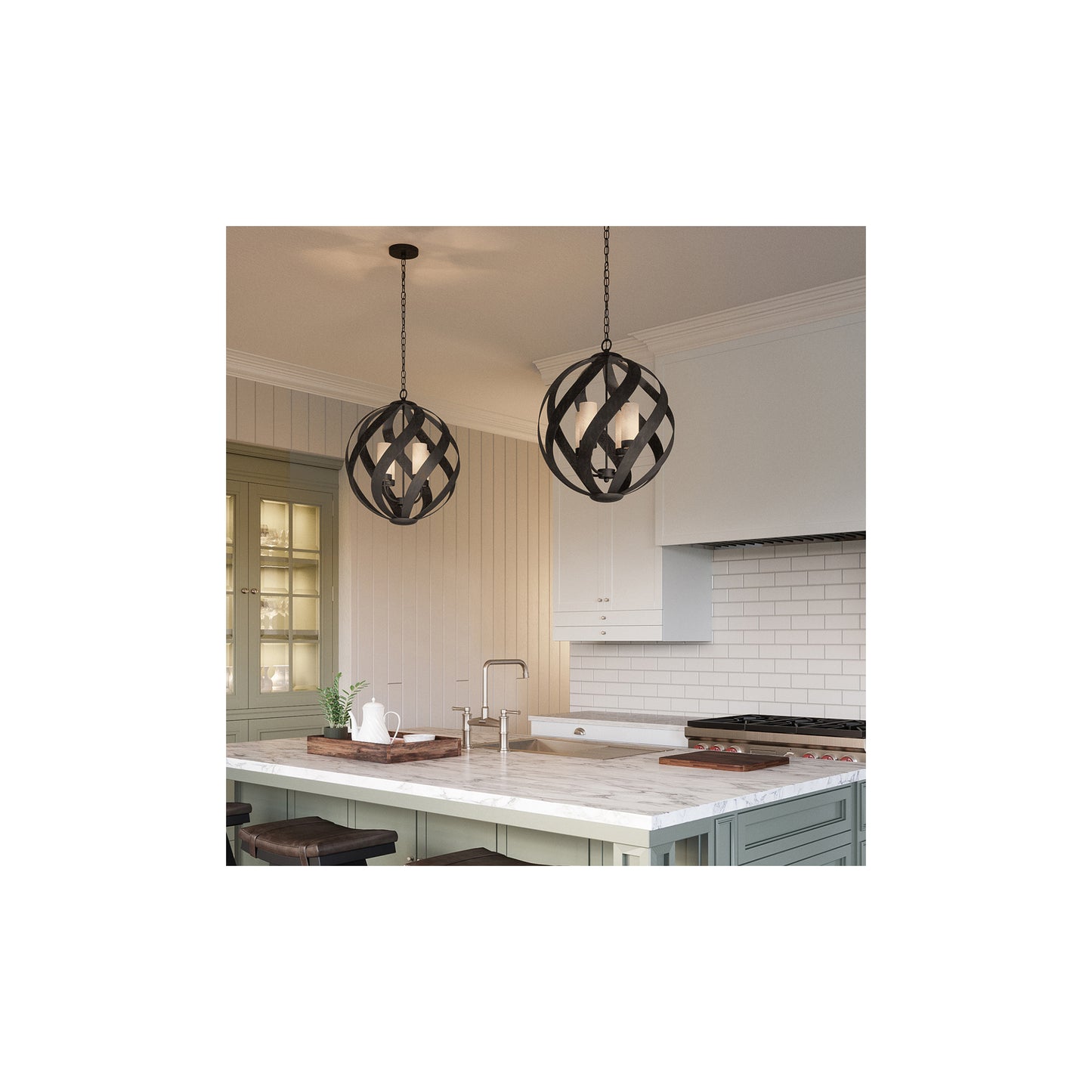 Blacksmith 4-Light Outdoor Chandelier in Old Black