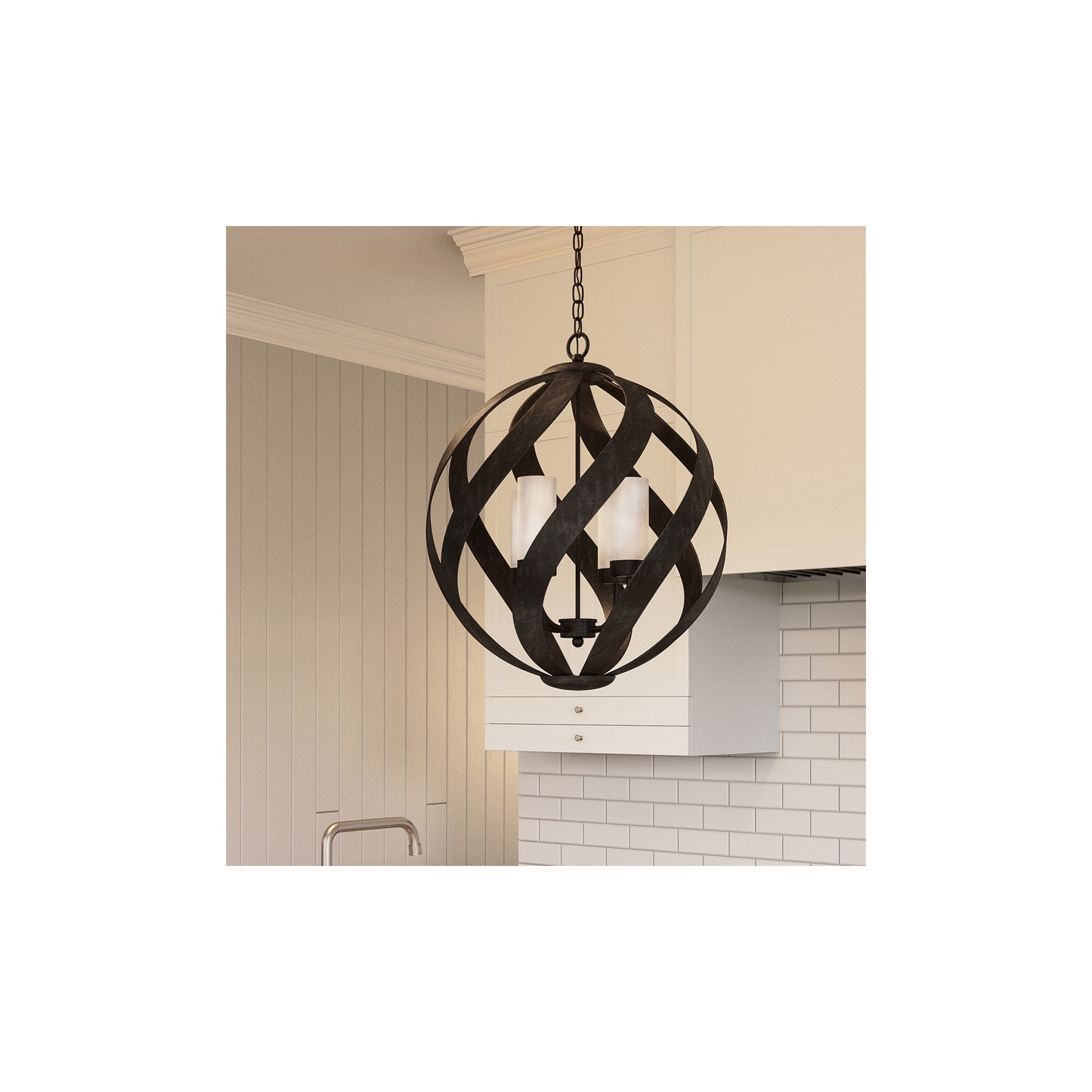 Blacksmith 4-Light Outdoor Chandelier in Old Black