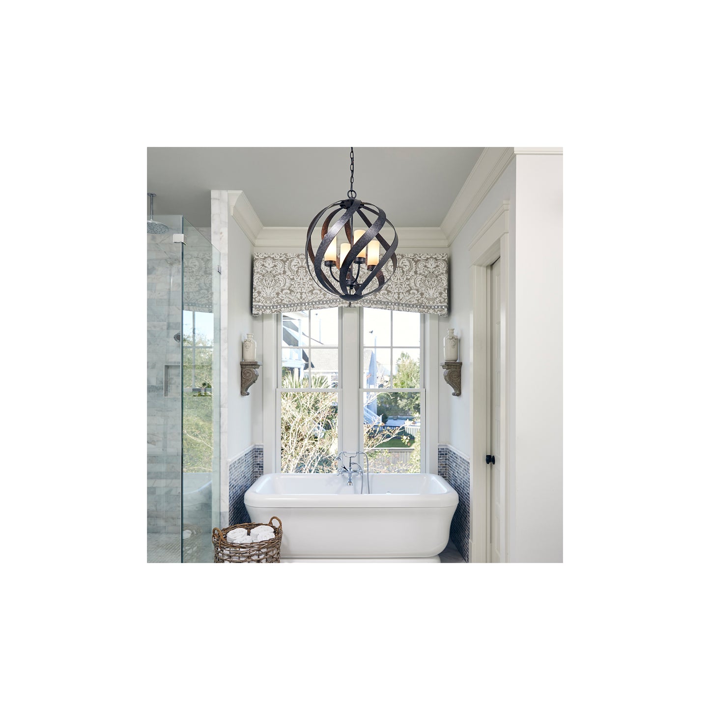 Blacksmith 4-Light Outdoor Chandelier in Old Black