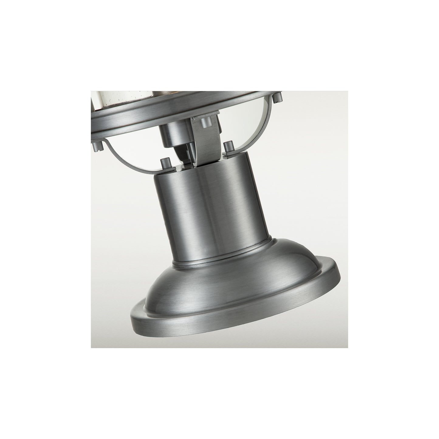 Booker 1-Light Medium Pedestal Lantern in Industrial Aluminium