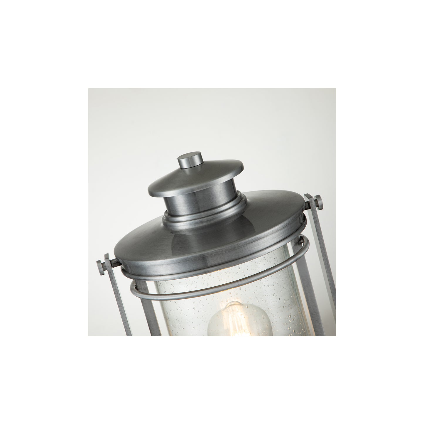 Booker 1-Light Medium Pedestal Lantern in Industrial Aluminium