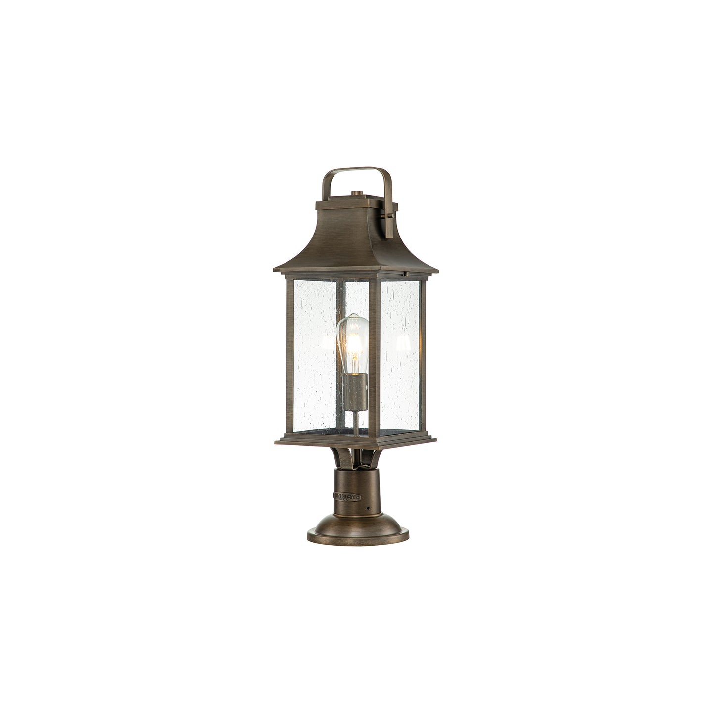 Grant 1-Light Large Pedestal Lantern in Burnished Bronze