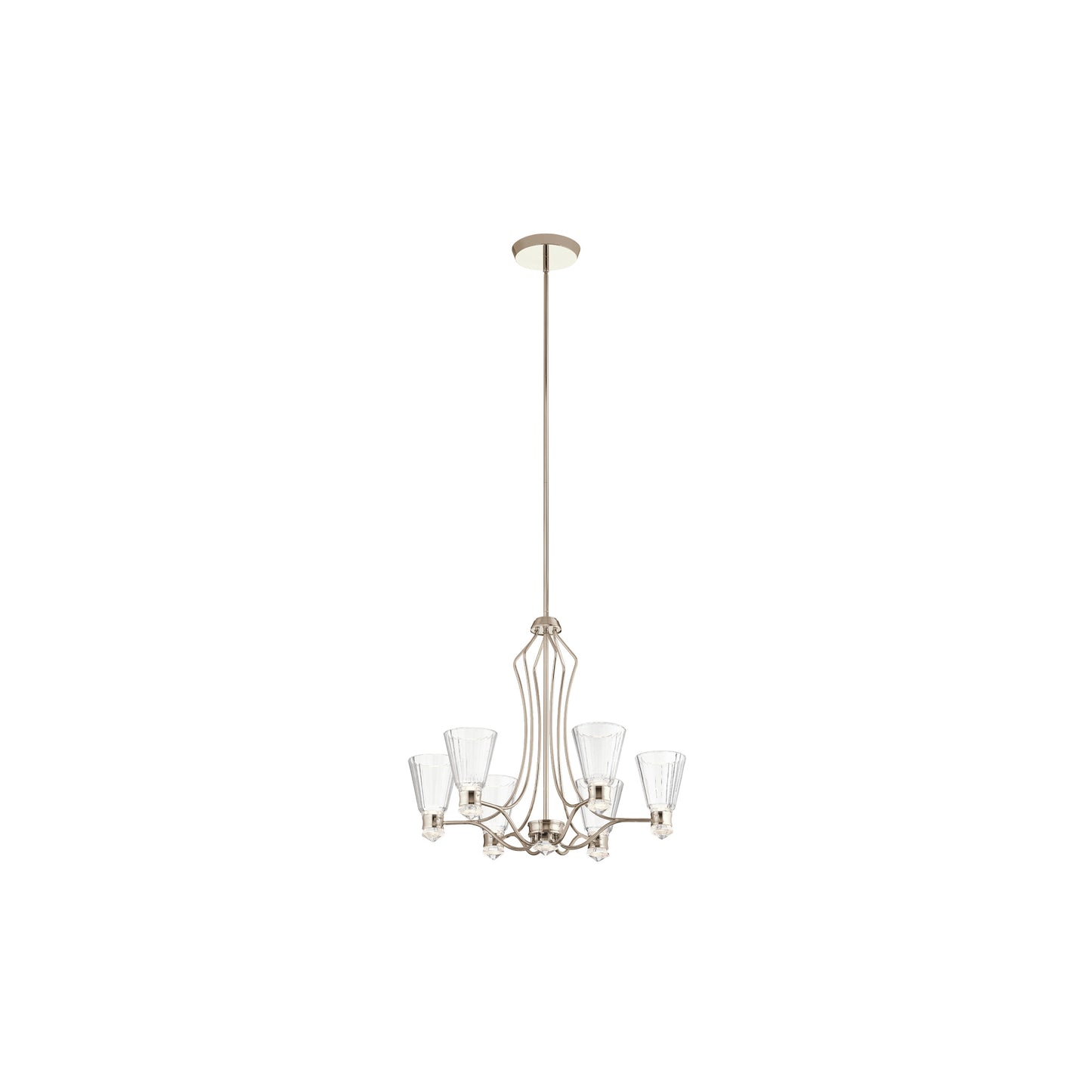Kayva LED 13-Light 6 Arm Chandelier in Polished Nickel