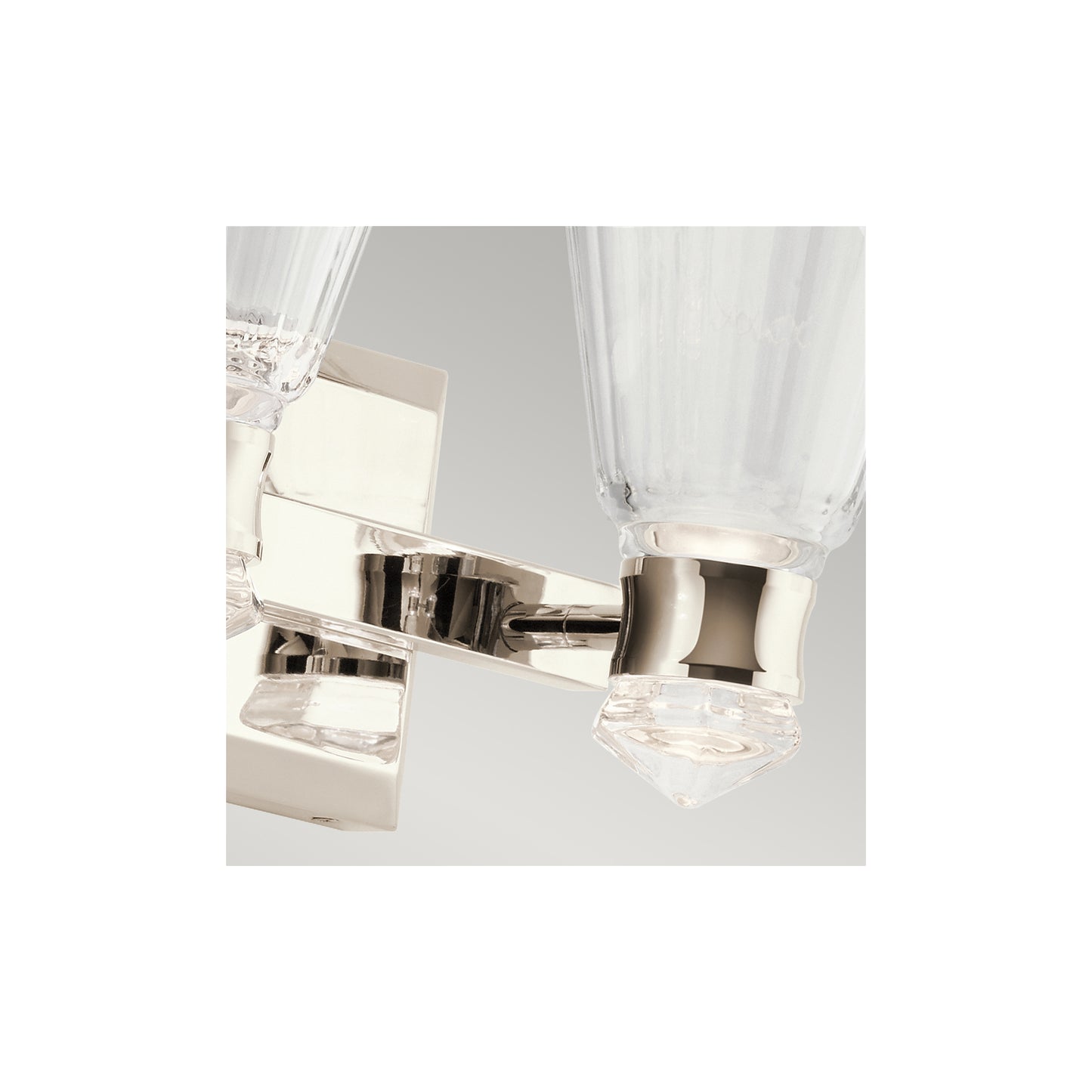 Kayva LED 2 Arm Dual-lit Wall Light in Polished Nickel
