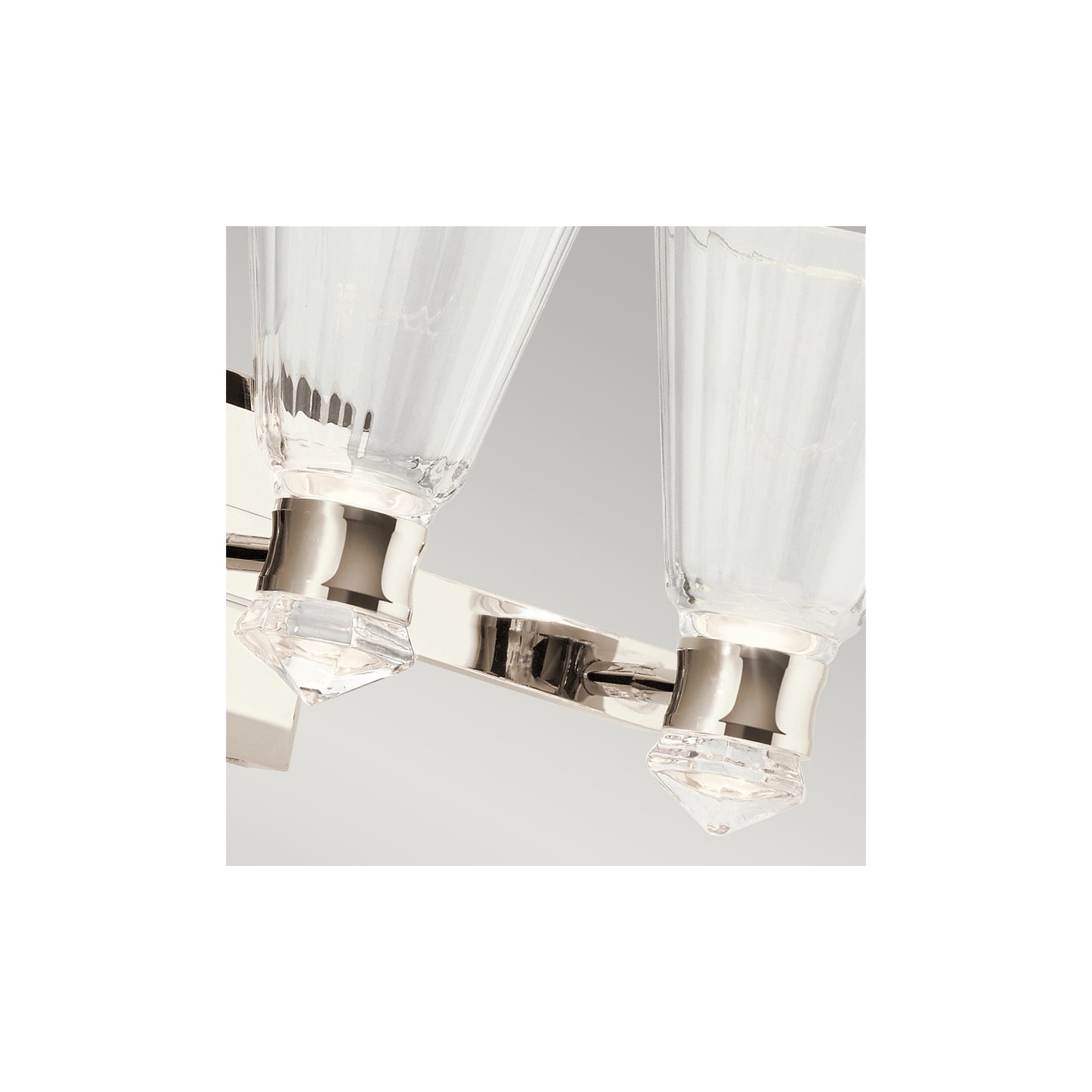 Kayva LED 3 Arm Dual-lit Wall Light in Polished Nickel