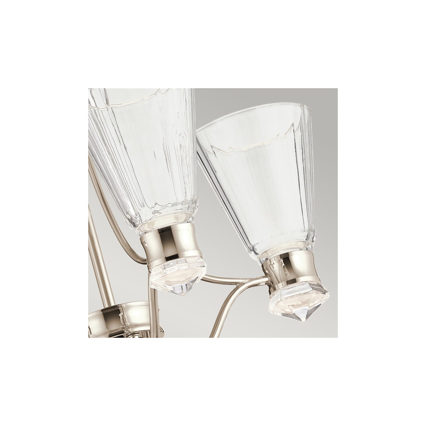 Kayva LED 9-Light 4 Arm Chandelier in Polished Nickel