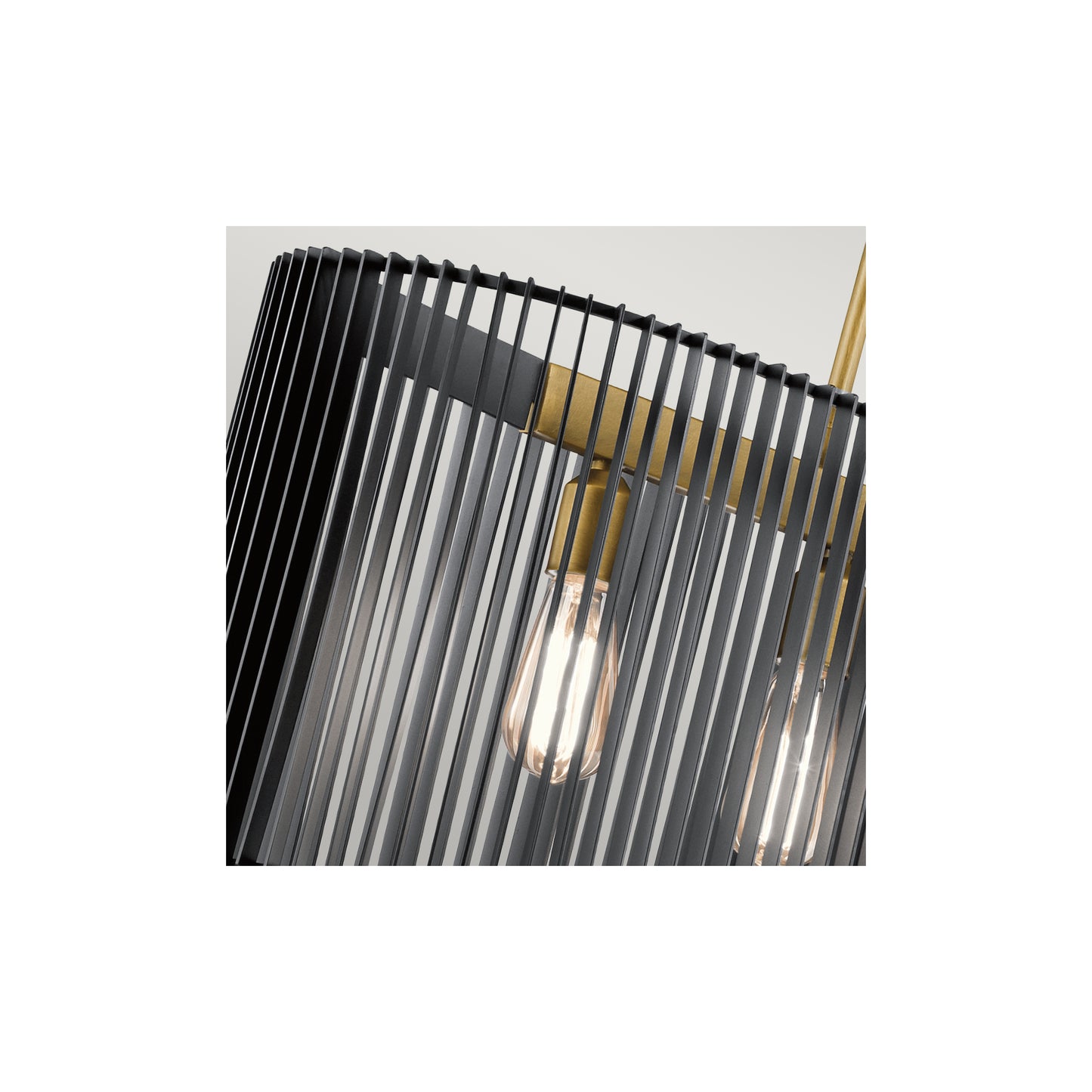 Linara 5-Light Linear Pendant Chandelier in Black & Natural Brass
