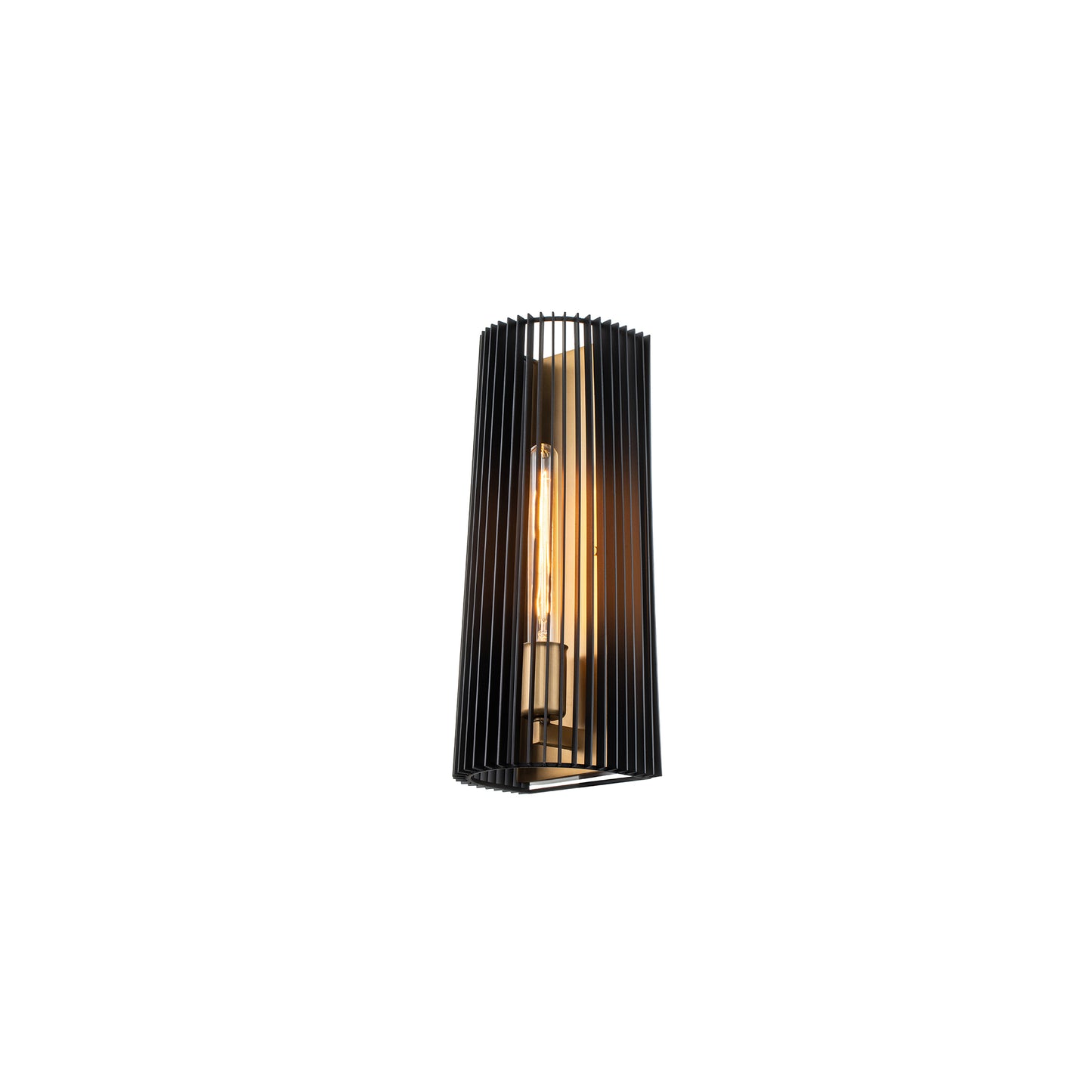 Linara 1-Light Wall Light in Black & Natural Brass