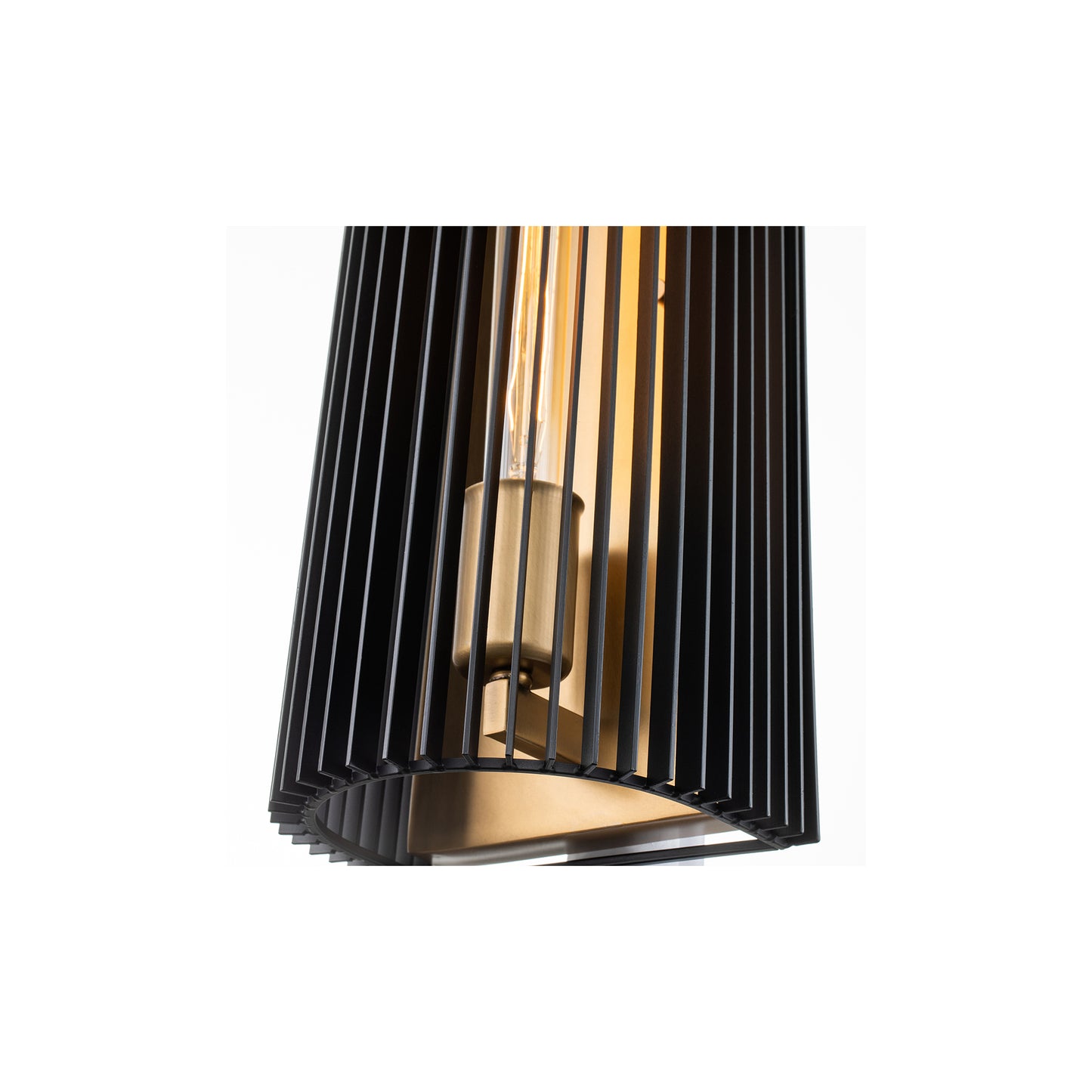 Linara 1-Light Wall Light in Black & Natural Brass