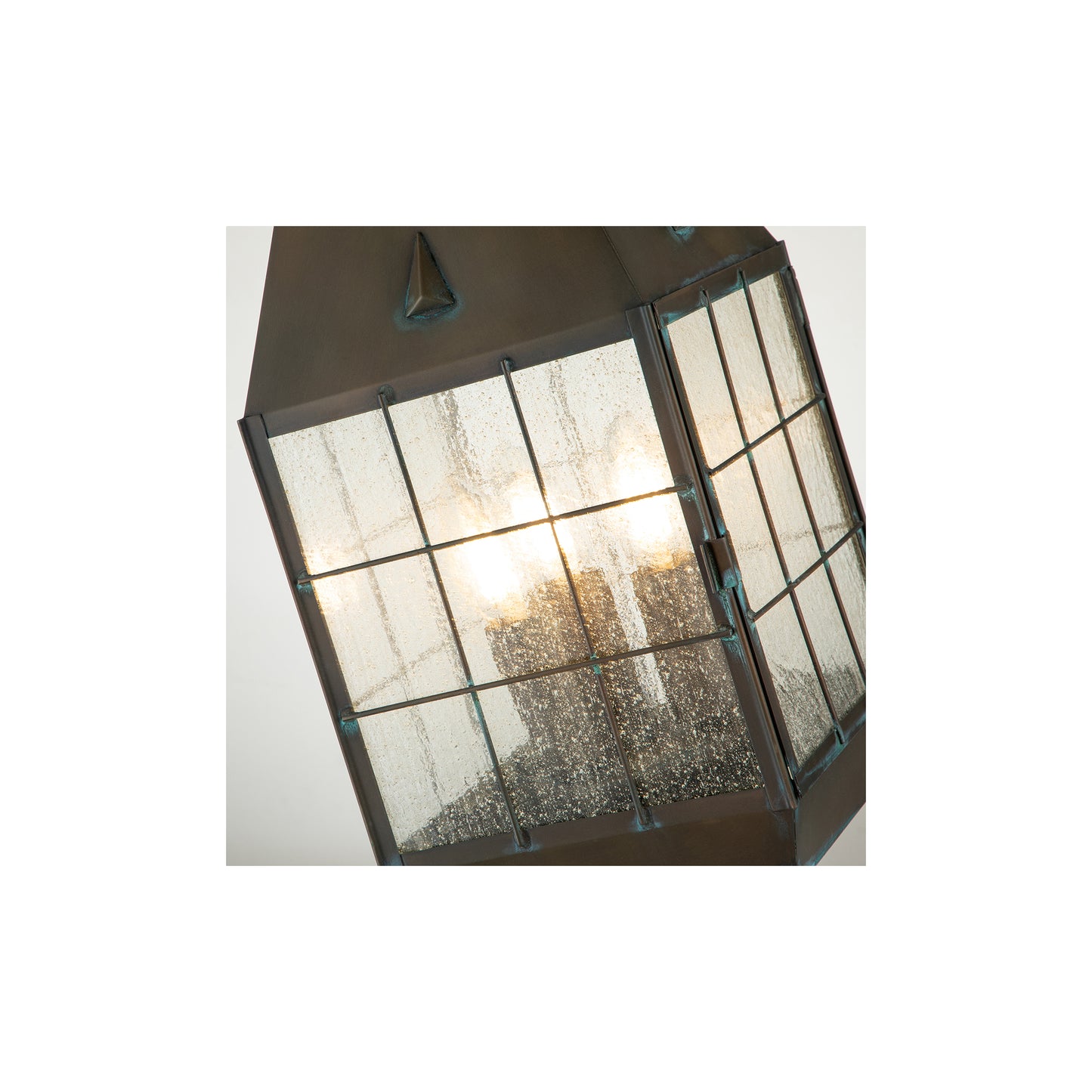 Nantucket 3-Light Large Pedestal Lantern in Aged Brass