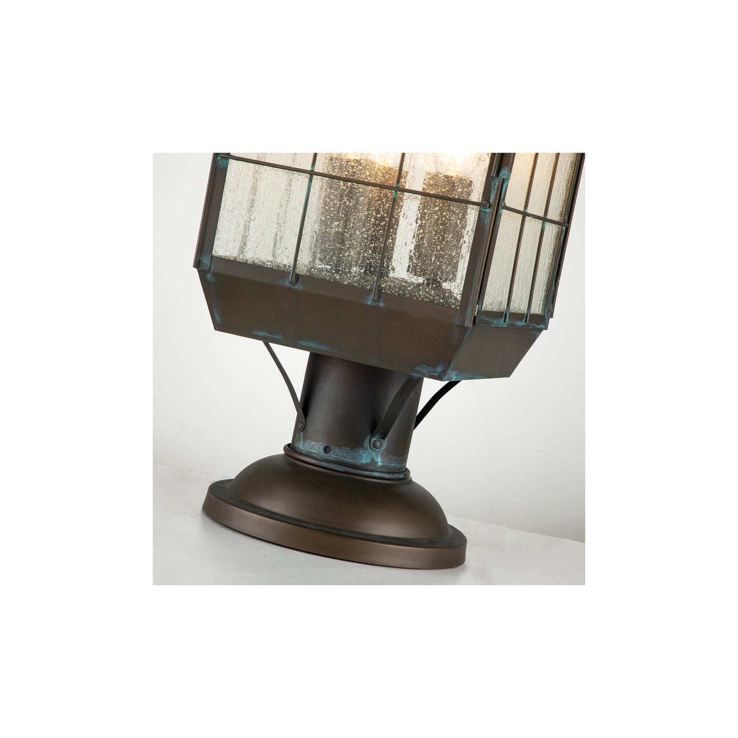 Nantucket 3-Light Large Pedestal Lantern in Aged Brass